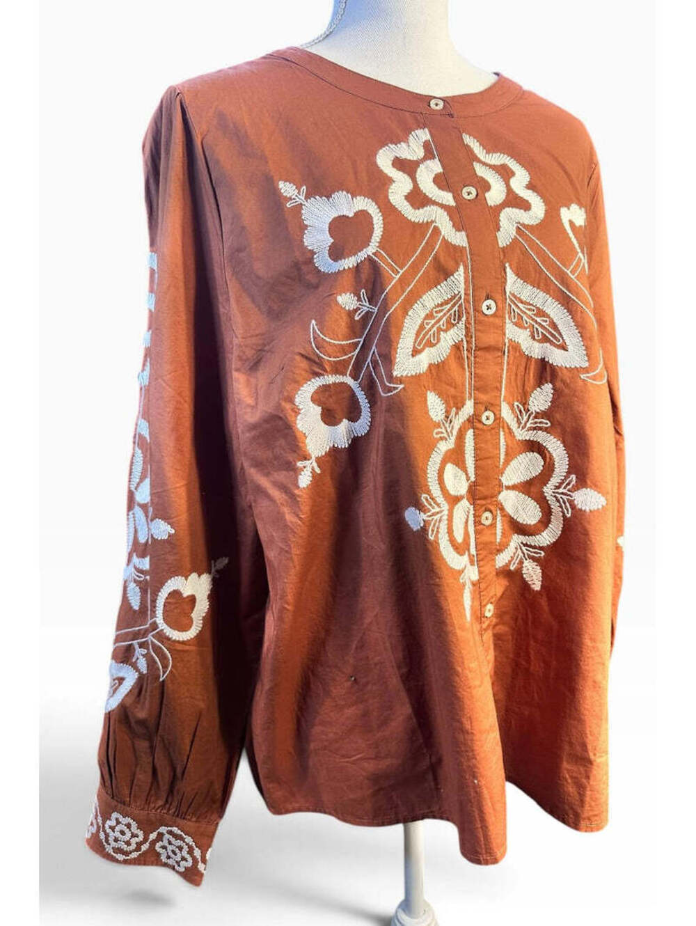 Talbots Embroidered Blouse NWT - Size XL
